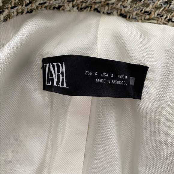 ZARA Double Breasted Relaxed Tweed Blazer - Picture 11 of 13